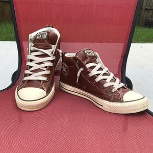 Converse Brown Leather Mid Tops Men’s 8/Women’s 10